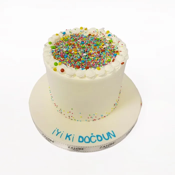 Şekerlemeli Pasta Renkli Şekerleme Pastası - Görsel 1